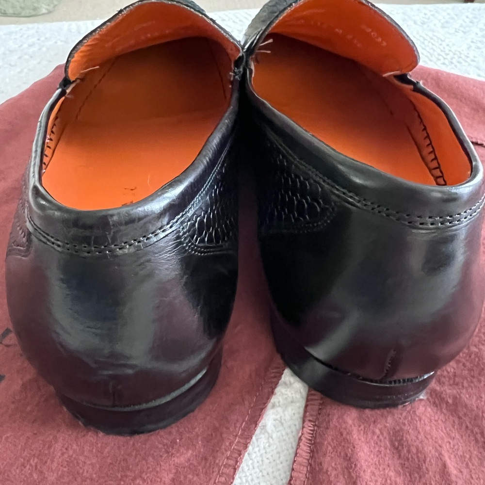 Black Mezlan Moc Toe embossed leather loafers I Price Dropped - Picture 4 of 8